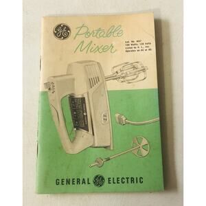 Vintage 1960s General Electric Portable Kitchen Mixer User Guide Recipe Booklet